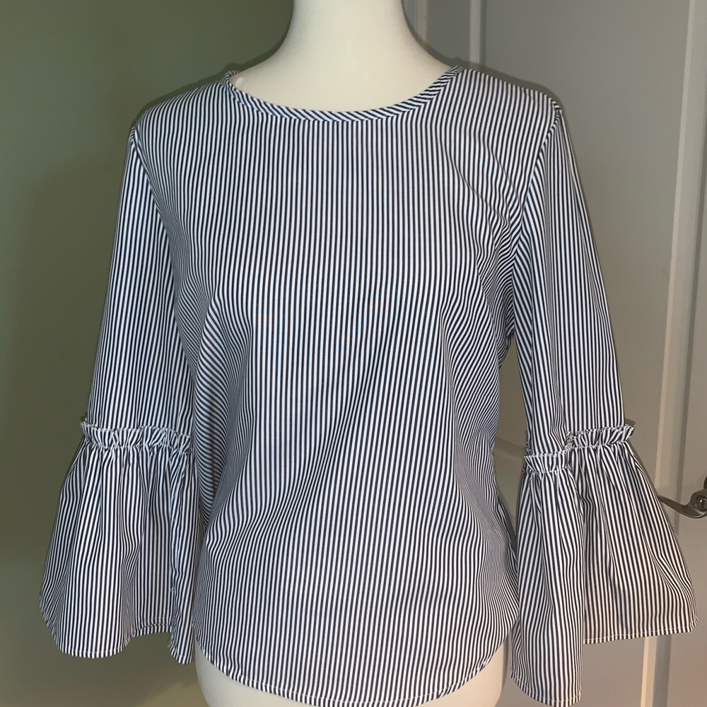 Striped bell sleeved gorgeous top
